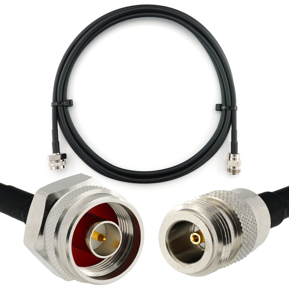 N Male Hex to N Female 2m Coaxial Cable — HF240 (LMR240 equivalent)