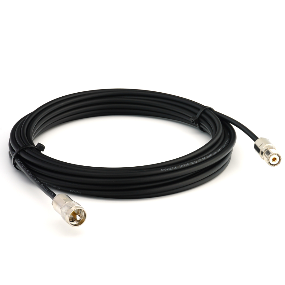 PL259 to SO239 15m UHF CB Radio Coaxial Cable — HF240 (LMR240 equivalent)