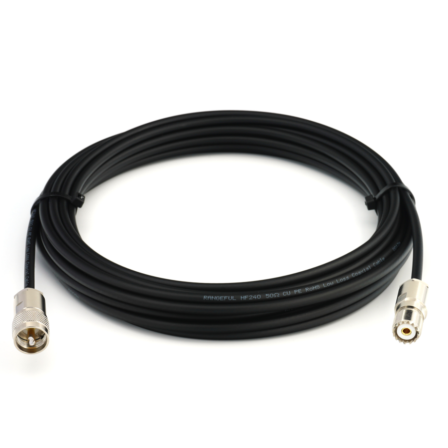 PL259 to SO239 15m UHF CB Radio Coaxial Cable — HF240 (LMR240 equivalent)