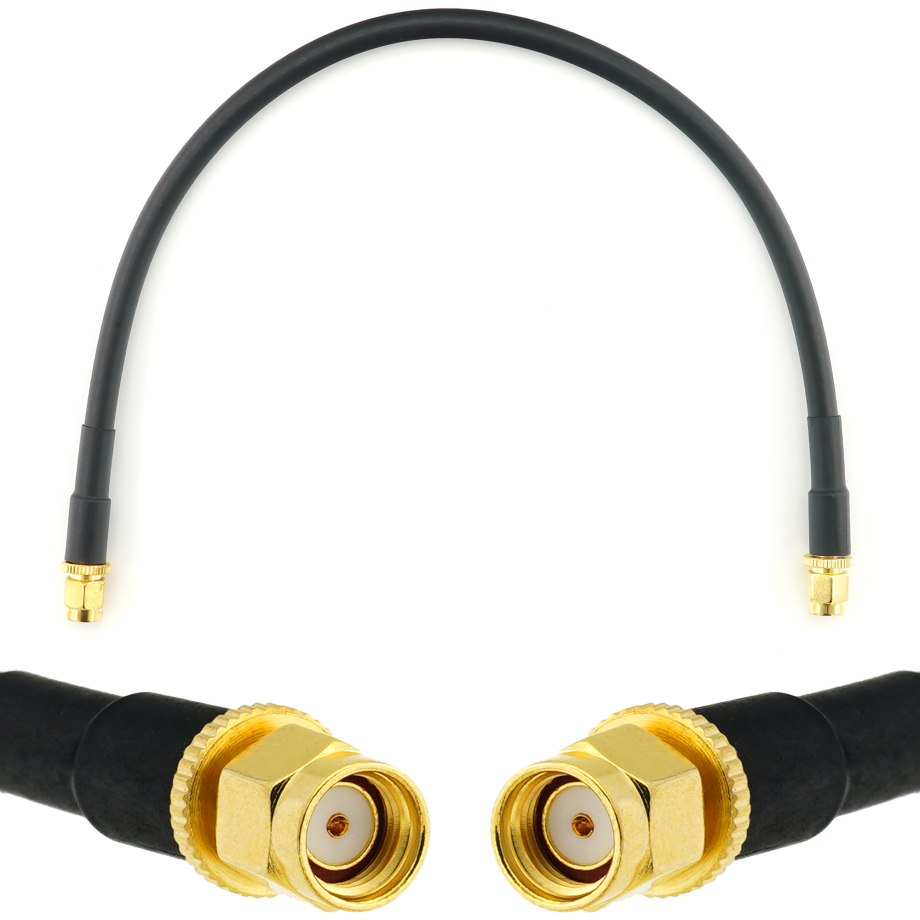 RP-SMA Male to RP-SMA Male 30cm Coaxial Cable — HF240 (LMR240 equivalent)