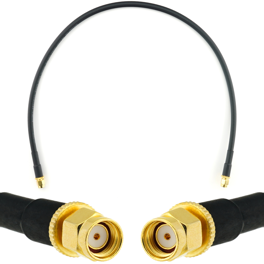 RP-SMA Male to RP-SMA Male 50cm Coaxial Cable — HF240 (LMR240 equivalent)