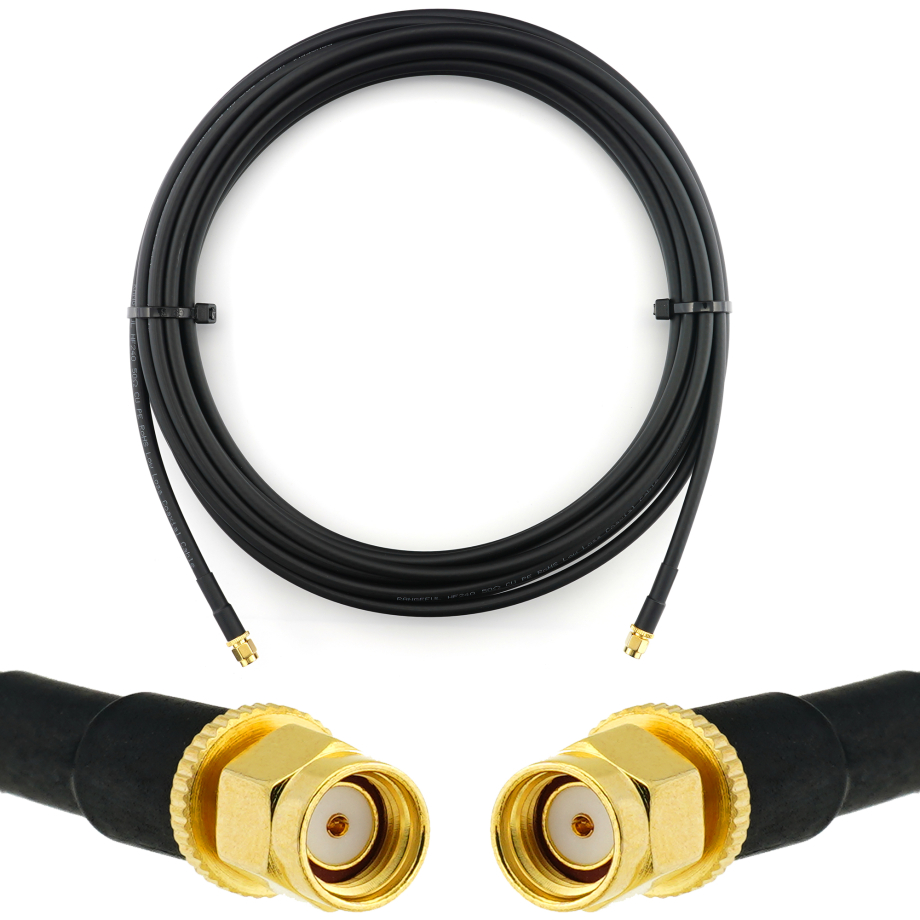 RP-SMA Male to RP-SMA Male 5m Coaxial Cable — HF240 (LMR240 equivalent)