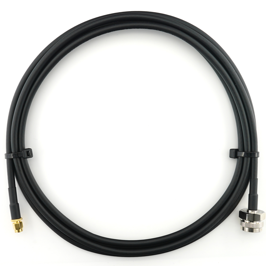 RP-SMA Male to N Male Hex 1m Coaxial Cable — HF240 (LMR240 equivalent)
