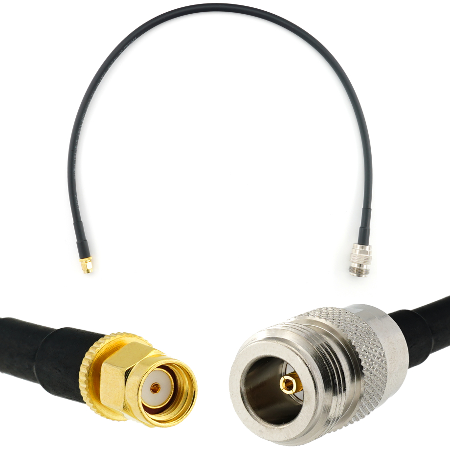 RP-SMA Male to N Female 50cm Coaxial Cable — HF240 (LMR240 equivalent)