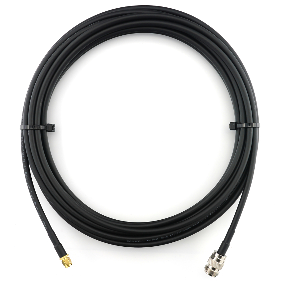 RP-SMA Male to N Female 15m Coaxial Cable — HF240 (LMR240 equivalent)