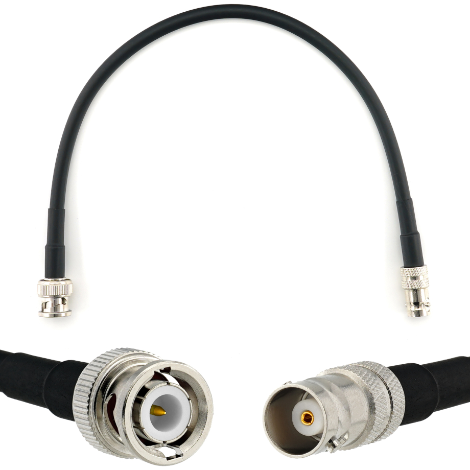 BNC Male to BNC Female 30cm Coaxial Cable — HF240 (LMR240 equivalent)