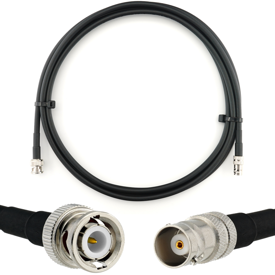 BNC Male to BNC Female 2m Coaxial Cable — HF240 (LMR240 equivalent)