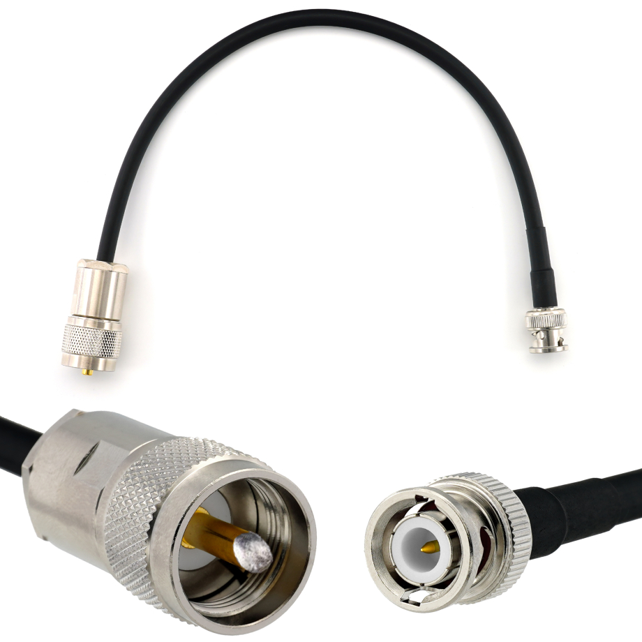 BNC Male to PL259 50cm UHF Coaxial Cable — HF240 (LMR240 equivalent)
