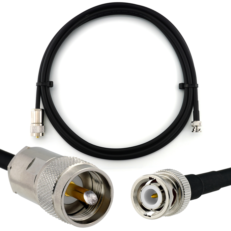 BNC Male to PL259 2m UHF Coaxial Cable — HF240 (LMR240 equivalent)