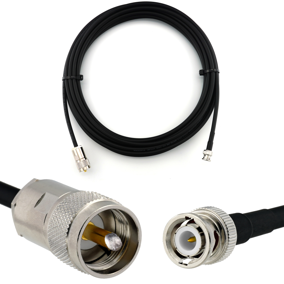 BNC Male to PL259 5m UHF Coaxial Cable — HF240 (LMR240 equivalent)