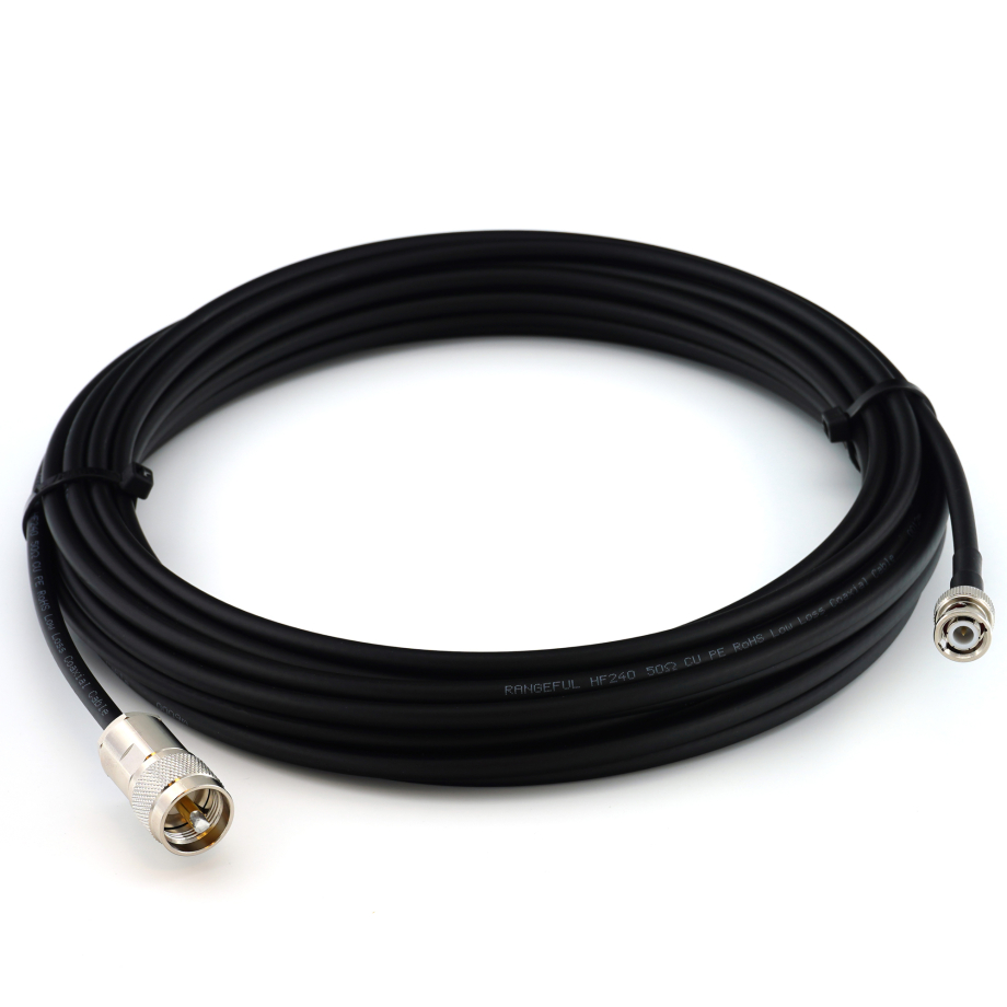 BNC Male to PL259 5m UHF Coaxial Cable — HF240 (LMR240 equivalent)