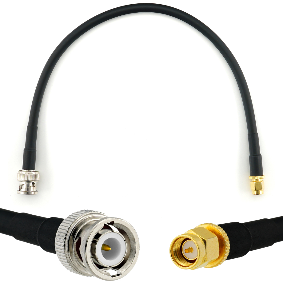 BNC Male to SMA Male 30cm Coaxial Cable — HF240 (LMR240 equivalent)