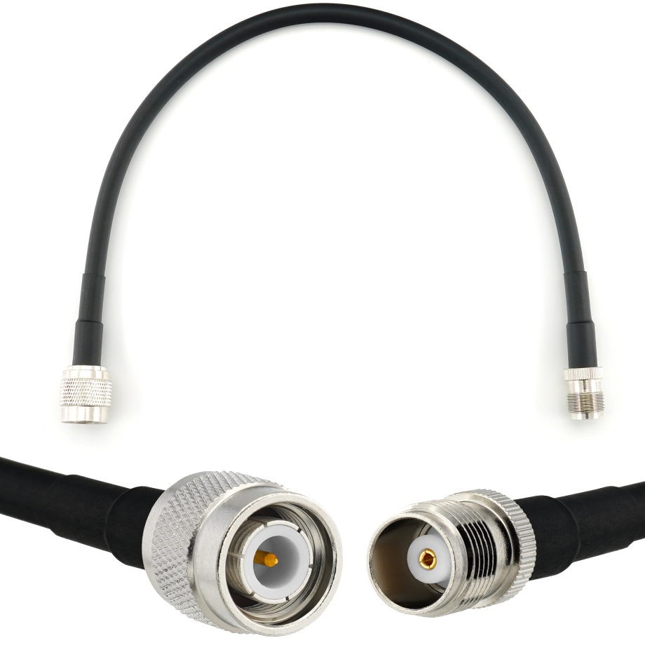 TNC Male to TNC Female 30cm Coaxial Cable — HF240 (LMR240 equivalent)