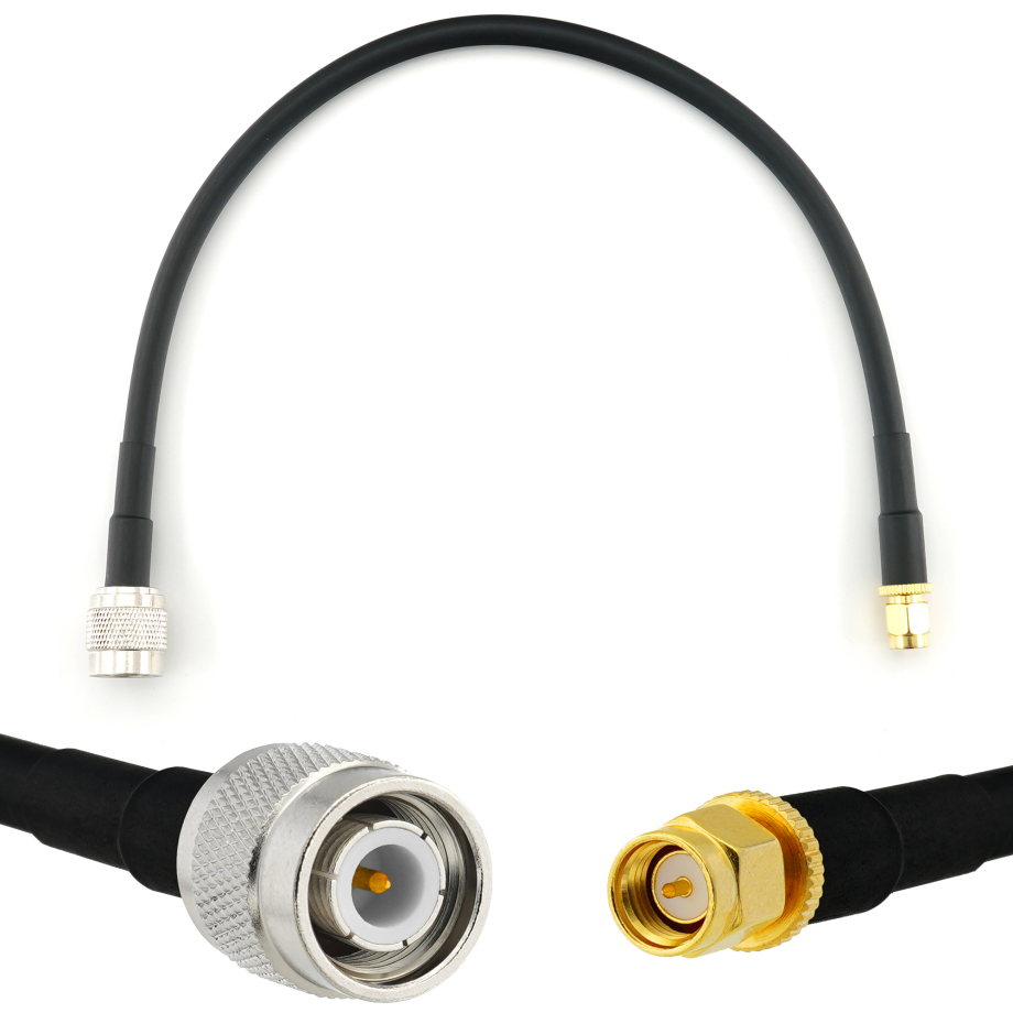 TNC Male to SMA Male 30cm Coaxial Cable — HF240 (LMR240 equivalent)