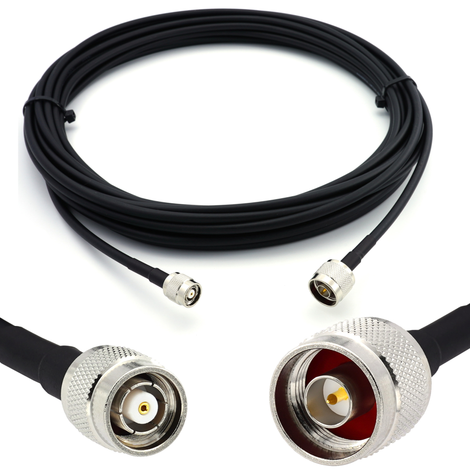 N Male to RP-TNC Male 5m Coaxial Cable — HF240 (LMR240 equivalent)
