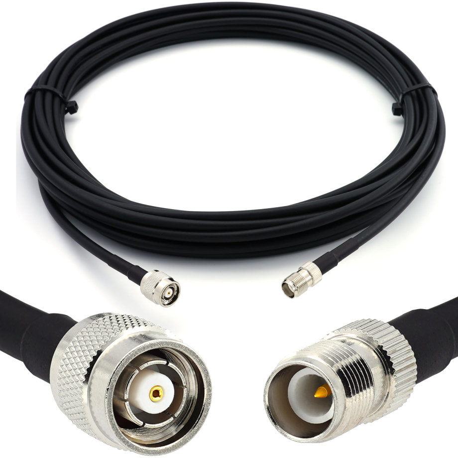 RP-TNC Male to RP-TNC Female 50cm Coaxial Cable — HF240 (LMR240 equivalent)
