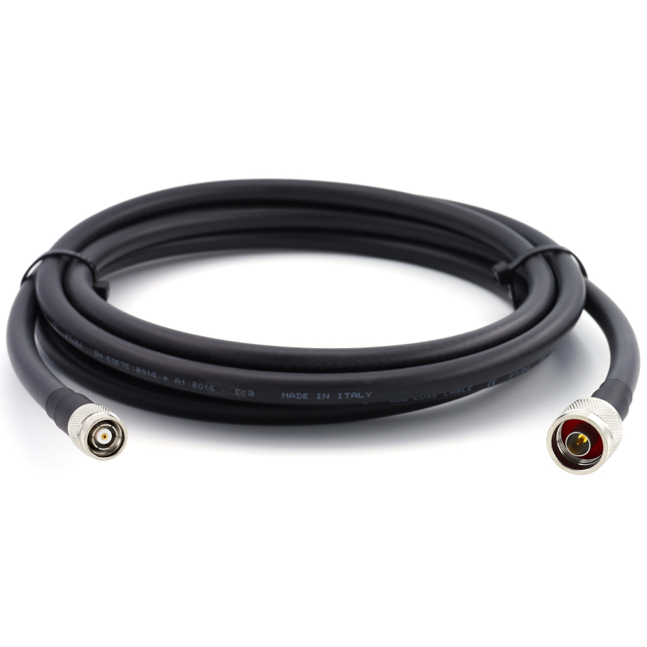 N Male to RP-TNC Male 5m Flexible Coaxial Cable — LMR400 UF UltraFlex equivalent