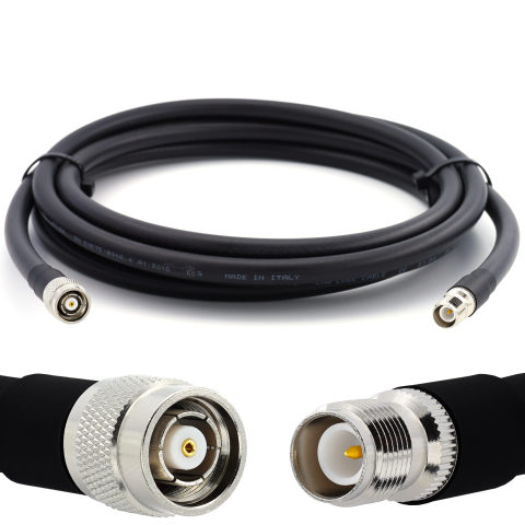 RP-TNC Male to RP-TNC Female 1m Flexible Coaxial Cable — LMR400 UF UltraFlex equivalent