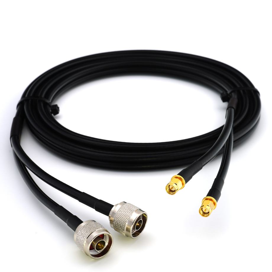 SMA Male to N Male 1m Twin Coaxial Cable — HF240 (LMR240 equivalent)