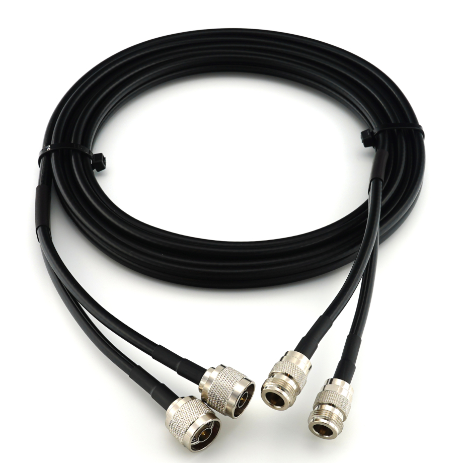 N Male to N Female 5m Twin Coaxial Cable — HF240 (LMR240 equivalent)