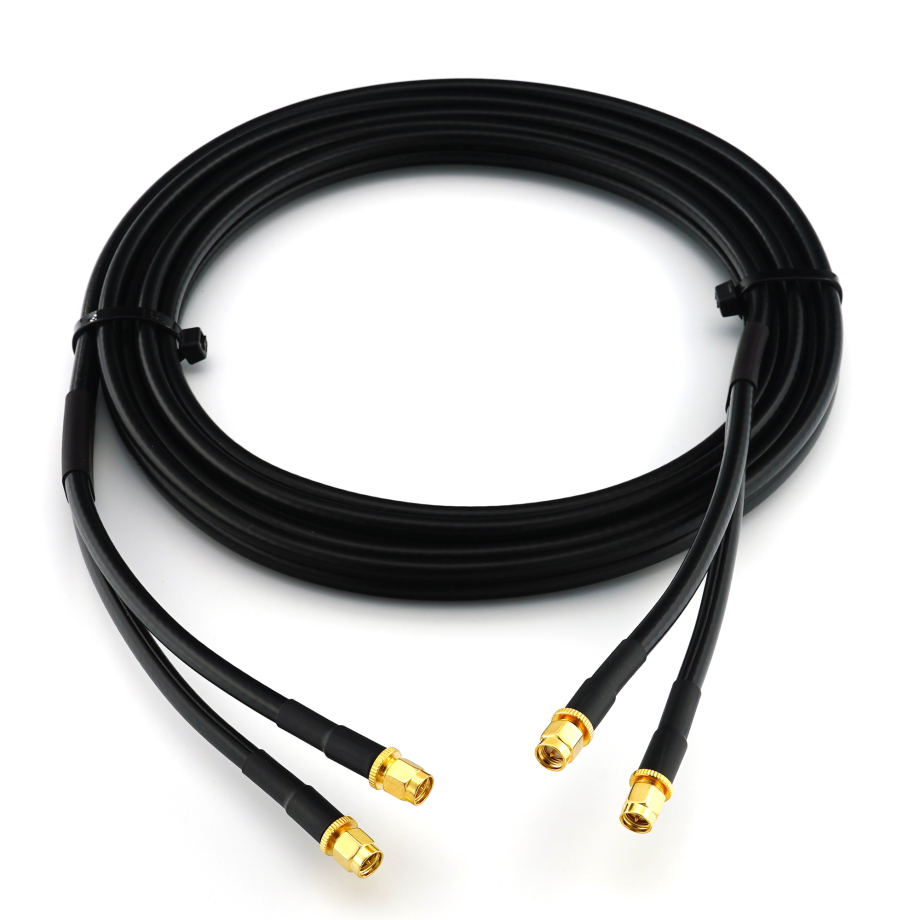 SMA Male to SMA Male 1m Twin Coaxial Cable — HF240 (LMR240 equivalent)