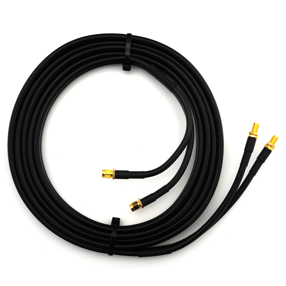 SMA Male to SMA Female 12m Twin Coaxial Cable — HF240 (LMR240 equivalent)
