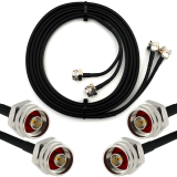 N Male Hex to N Male Hex 2m Twin Coaxial Cable — HF240 (LMR240 equivalent)