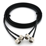 N Male Hex to N Male Hex 2m Twin Coaxial Cable — HF240 (LMR240 equivalent)
