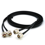 N Male Hex to N Male Hex 2m Twin Coaxial Cable — HF240 (LMR240 equivalent)