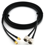 RP-SMA Male to N Male 2m Twin Coaxial Cable — HF240 (LMR240 equivalent)
