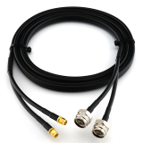 RP-SMA Male to N Male Hex 2m Twin Coaxial Cable — HF240 (LMR240 equivalent)