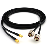 RP-SMA Male to N Male Hex 2m Twin Coaxial Cable — HF240 (LMR240 equivalent)