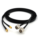 RP-SMA Male to N Male Hex 2m Twin Coaxial Cable — HF240 (LMR240 equivalent)