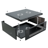 Rack Cabinet 19" 4U, 450mm, Glass Door, Black