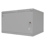 Rack Cabinet 19" 6U, 450mm, Glass Door, Grey