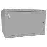 Rack Cabinet 19" 6U, 450mm, Glass Door, Grey
