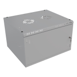 Rack Cabinet 19" 6U, 450mm, Glass Door, Grey