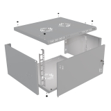 Rack Cabinet 19" 6U, 450mm, Glass Door, Grey