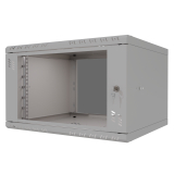 Rack Cabinet 19" 6U, 450mm, Glass Door, Grey