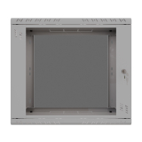 Rack Cabinet 19" 9U, 600mm, Glass Door, Grey
