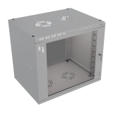Rack Cabinet 19" 9U, 600mm, Glass Door, Grey