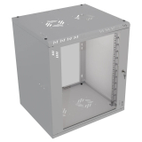 Rack Cabinet 19" 12U, 600mm, Glass Door, Grey