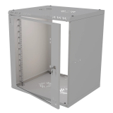 Rack Cabinet 19" 12U, 600mm, Glass Door, Grey