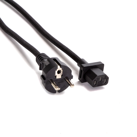 Power Cord IEC C13 EU Plug Black