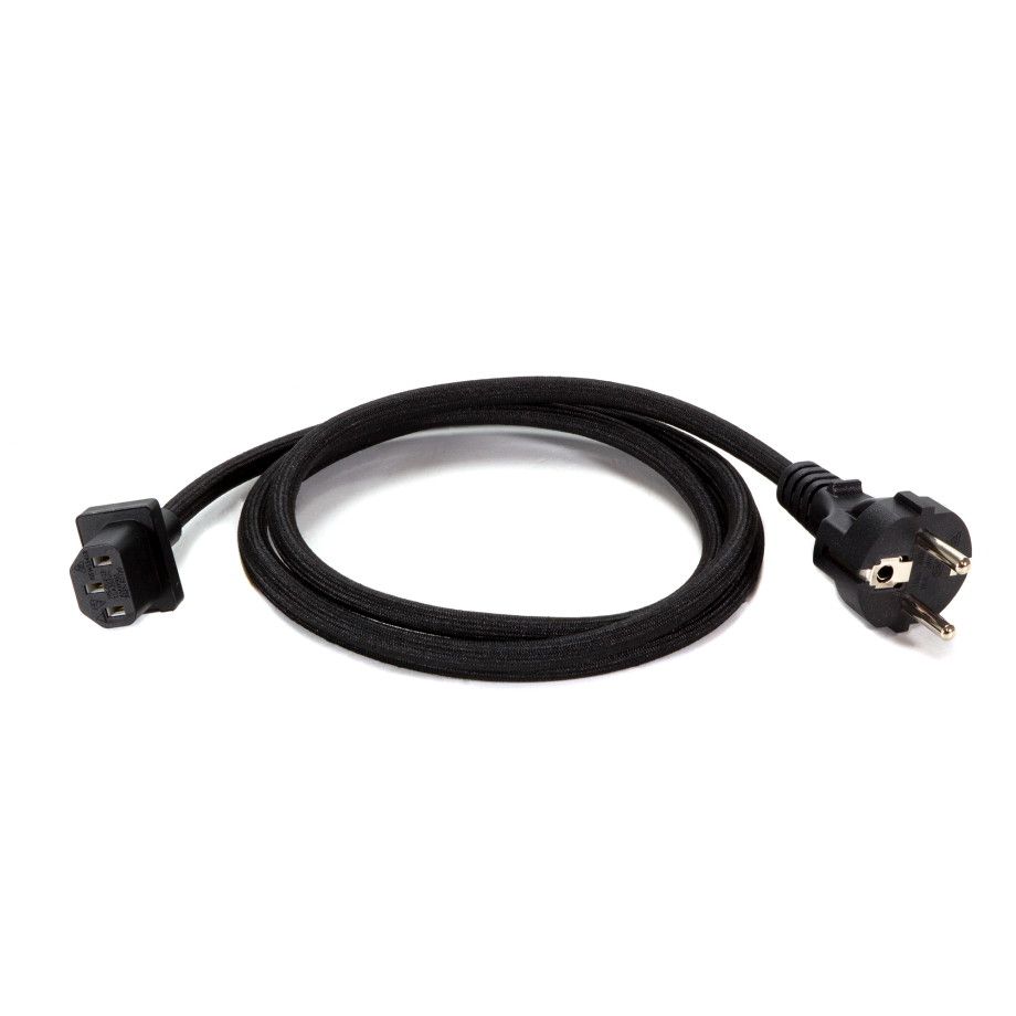 Power Cord IEC C13 EU Plug Black