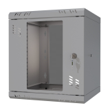 Rack Cabinet 10" 6U, 300mm, Glass Door, Grey