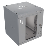 Rack Cabinet 10" 6U, 300mm, Glass Door, Grey