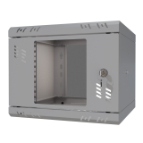 Rack Cabinet 10" 4U, 300mm, Glass Door, Grey