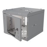 Rack Cabinet 10" 4U, 300mm, Glass Door, Grey