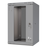 Rack Cabinet 10" 9U, 300mm, Glass Door, Grey